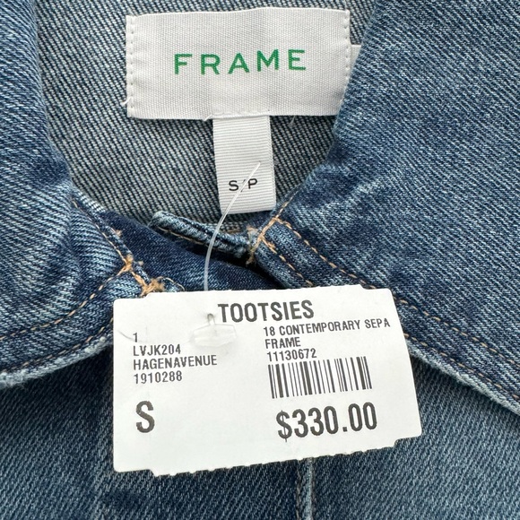 Frame Champagne Cowgirl Denim Trucker Jacket - Picture 10 of 12